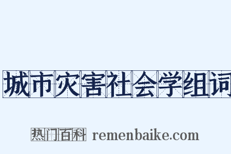 城市灾害社会学组词是什么意思的图片